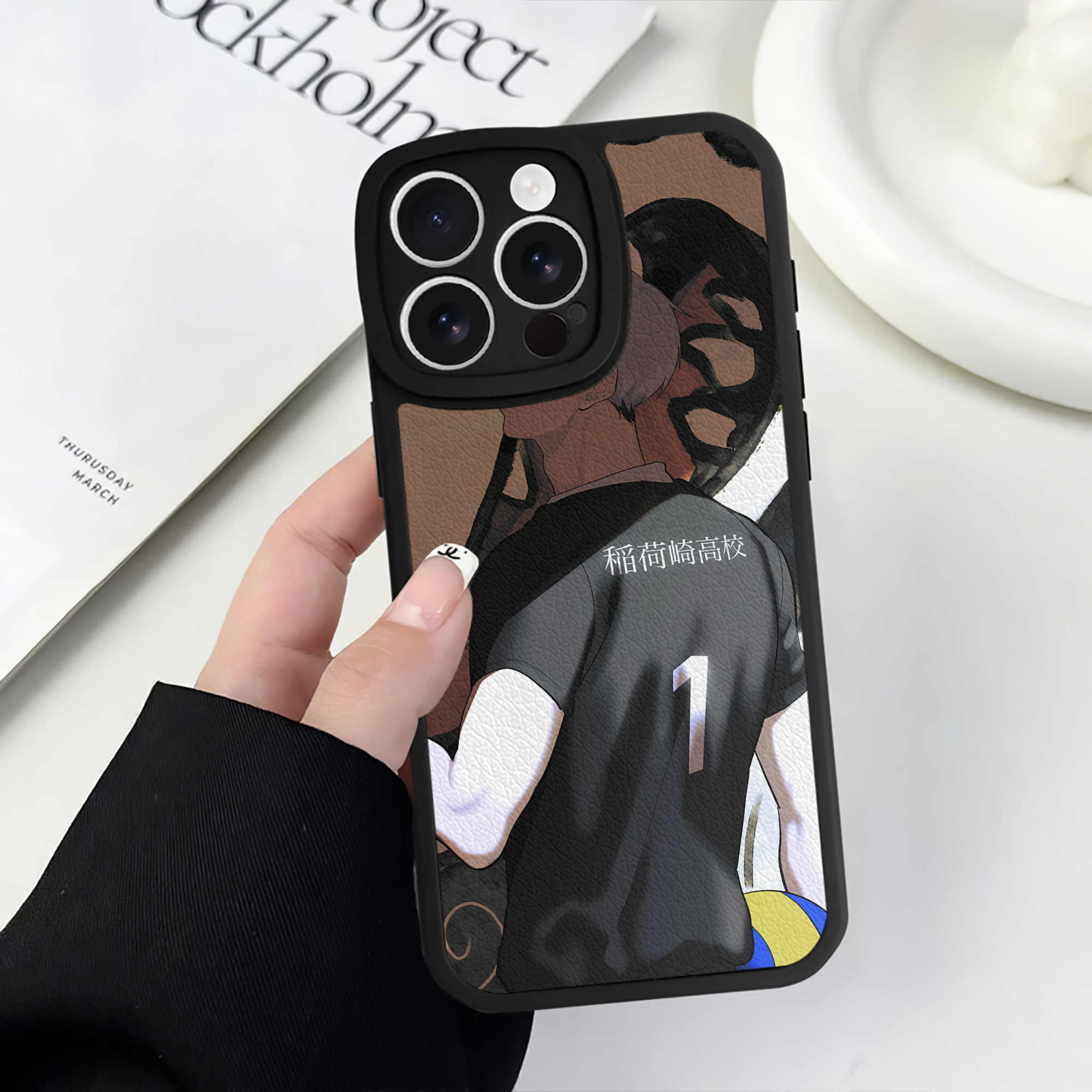 （画像用） ハイキュー!! Haikyu!! 【iPhone 16シリーズ対応】シリコンスマホケース（レザー調） 材質：シリコン